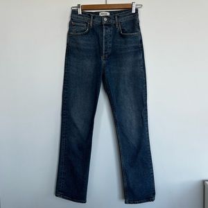 AGOLDE Riley cropped high-rise straight-leg jeans